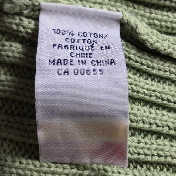 Reitmans XL Sage Green 100% Cotton Asymmetrical Zip Ribbed Sweater - Picture 11 of 12